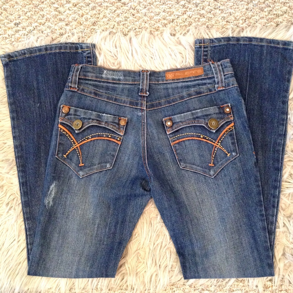 A-Jeans Brand Bootcut Distressed Jeans
